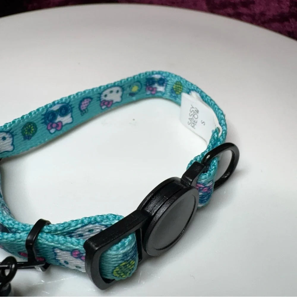Sassy Meow Sanrio Hello Kitty SMALL Cat Dog Blue Collar Leash & Harness